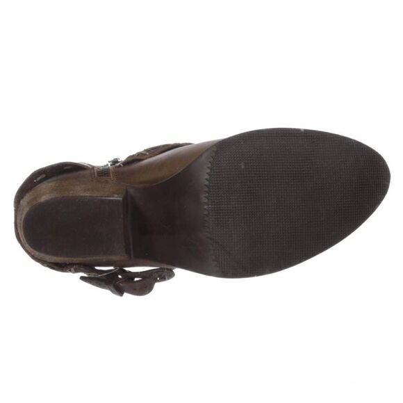 Very Volatile Azusa Strap Genuine Leather Bootie In Brown Size 6.5 - Picture 4 of 8